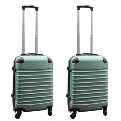 Travelerz kofferset 2 delige ABS handbagage koffers - met cijferslot - 39 liter - groen