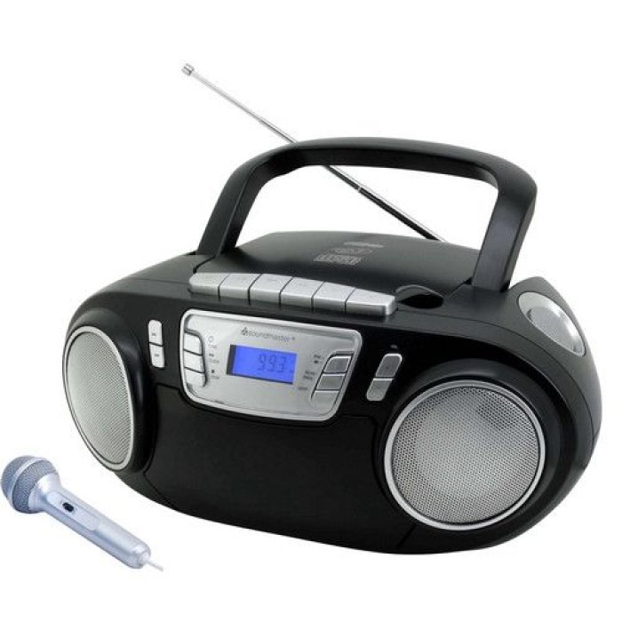 Soundmaster SCD5800SW Boombox met radio cassettespeler CD/MP3 en microfoon zwart